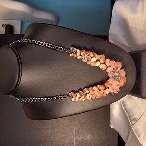 209. Simply Vera Coral Pink Peach Beaded Necklace, 18-20"